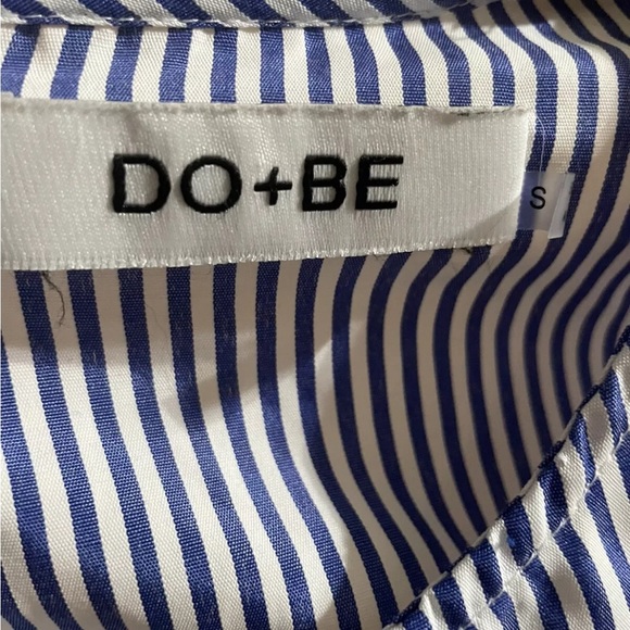 Do + Be Casual Light Blue and White Striped Dress w/ Ruffle Sleeve Size S - Picture 3 of 3